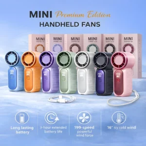 5000mAH X688 199Speed Portable Handheld Fan USB Rechargeable Mini Cooling Fan Adjustable Pocket Fan