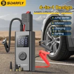 SOARFLY Car Jump Starter 4in1 Multi-function Car High Power Bank 6000mah Jumper Starter Portable Air Pump Tire Inflator