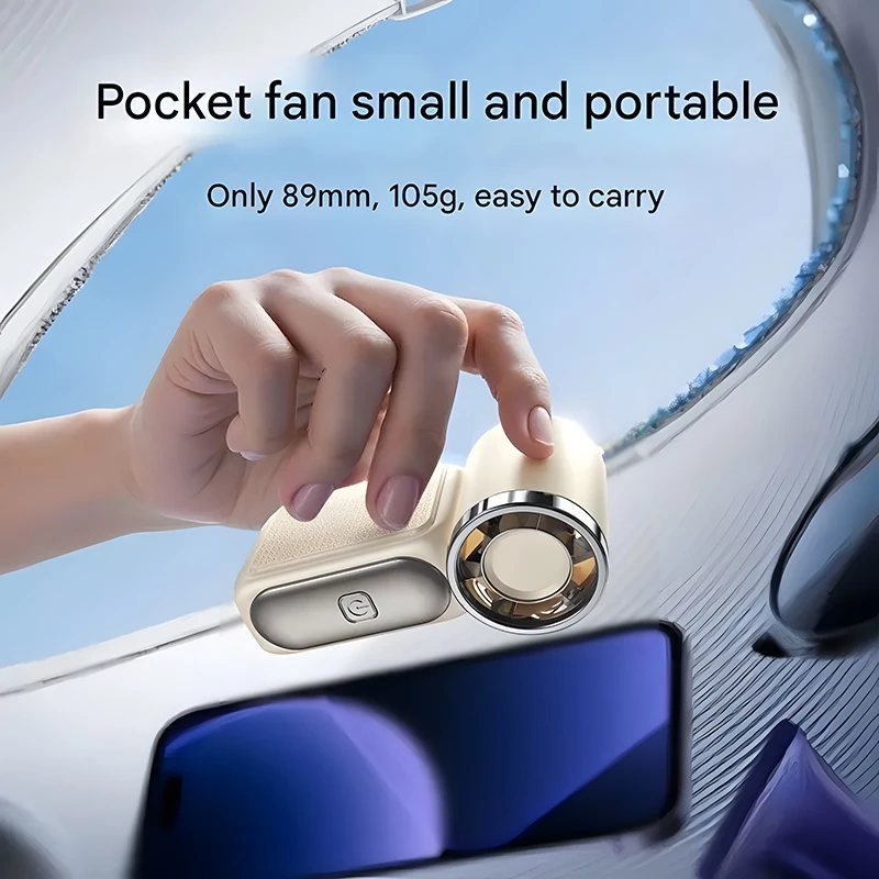 5000mAH X688 199Speed Portable Handheld Fan USB Rechargeable Mini Cooling Fan Adjustable Pocket Fan - Image 4