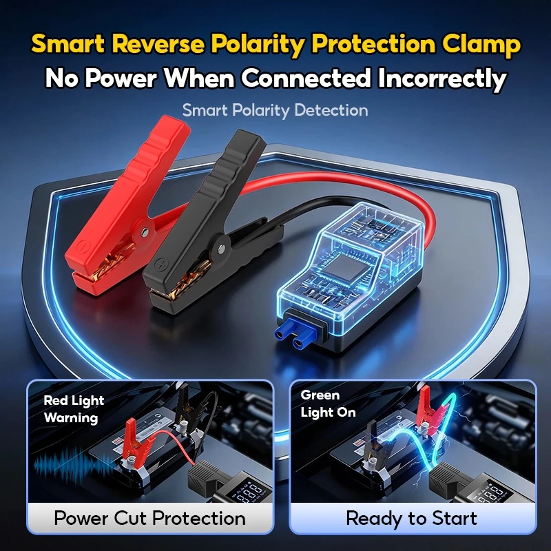 SOARFLY Car Jump Starter 4in1 Multi-function Car High Power Bank 6000mah Jumper Starter Portable Air Pump Tire Inflator - Image 4