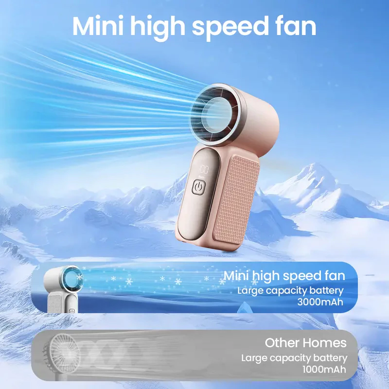 5000mAH X688 199Speed Portable Handheld Fan USB Rechargeable Mini Cooling Fan Adjustable Pocket Fan - Image 6