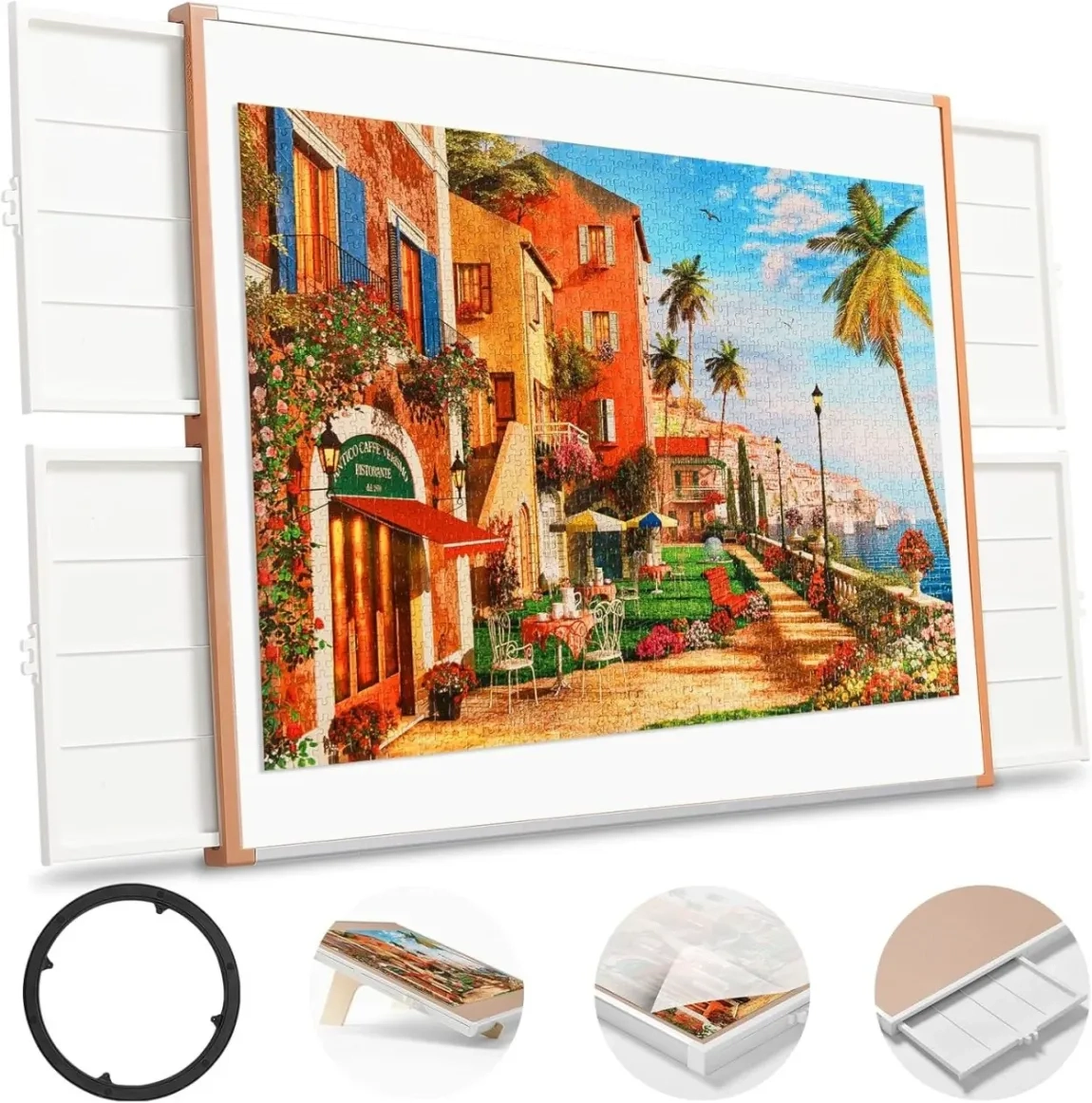 ⏰Last Day Sale $99⏰ Rotating Puzzle Board with Drawers and Cover,Tilt&Lazy Susan - Image 5