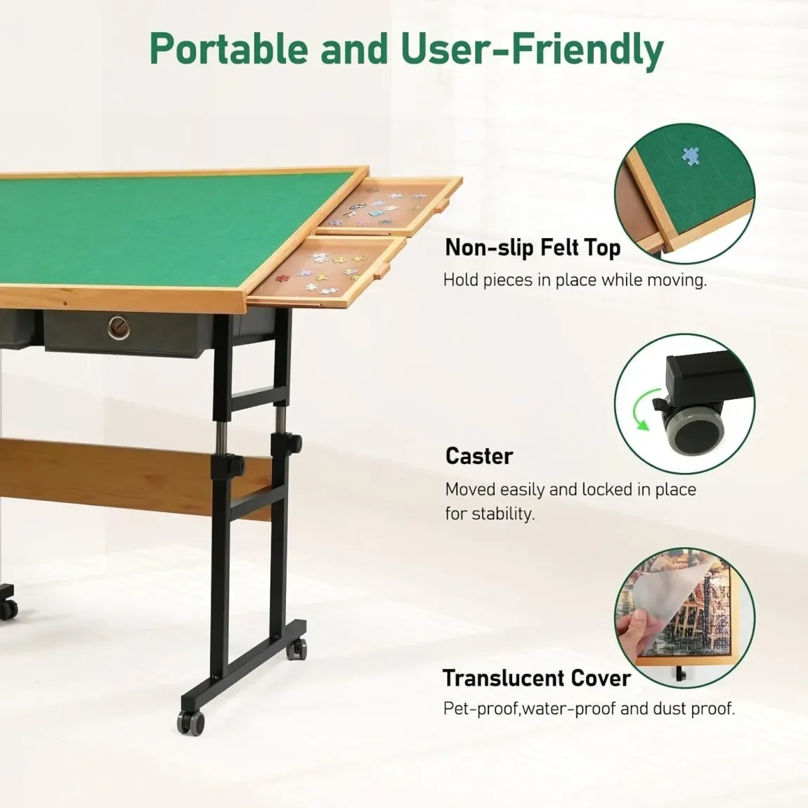🔥Last Day Sale $99🧩ALL4JIG Jigsaw Puzzle Table with Legs - Image 7