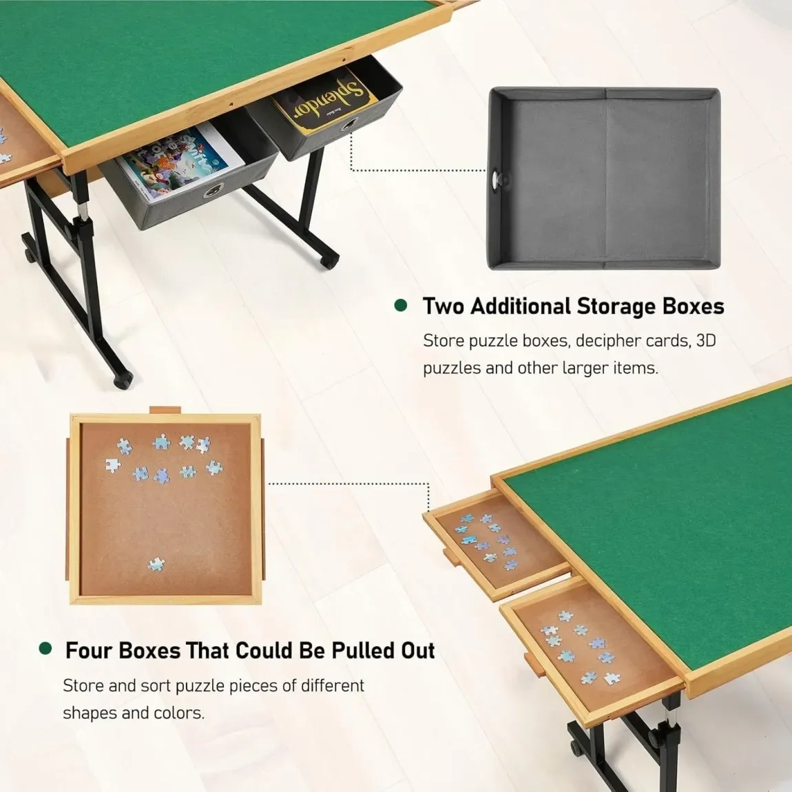 🔥Last Day Sale $99🧩ALL4JIG Jigsaw Puzzle Table with Legs - Image 2
