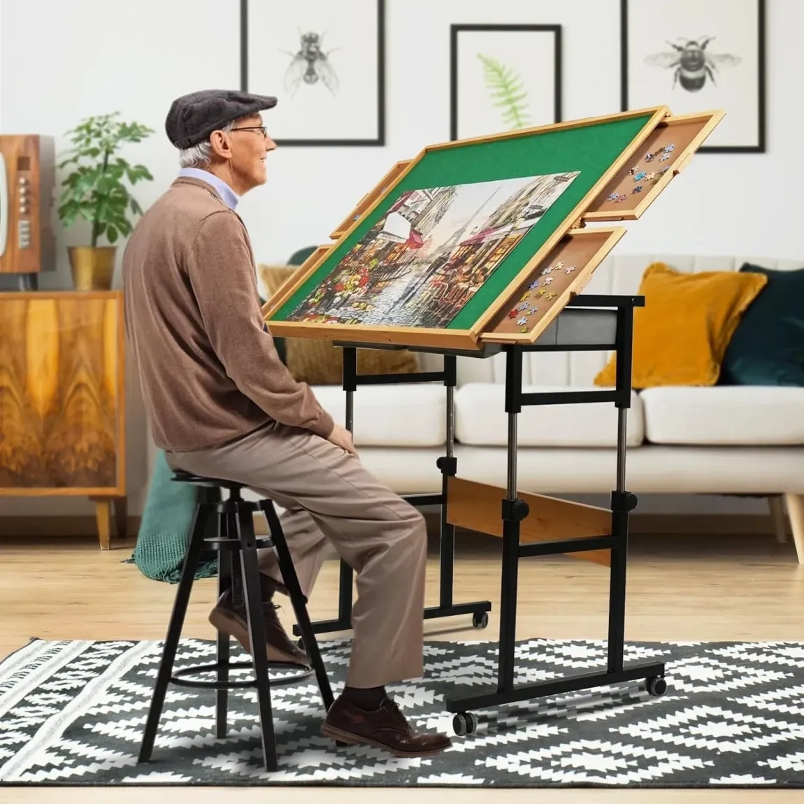 🔥Last Day Sale $99🧩ALL4JIG Jigsaw Puzzle Table with Legs - Image 9