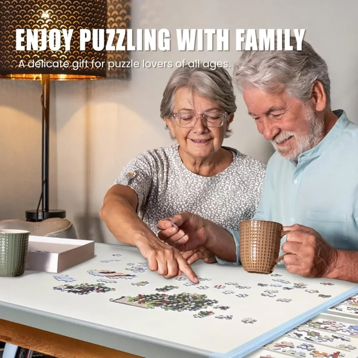 ⏰Last Day Sale $99⏰ Rotating Puzzle Board with Drawers and Cover,Tilt&Lazy Susan - Image 3