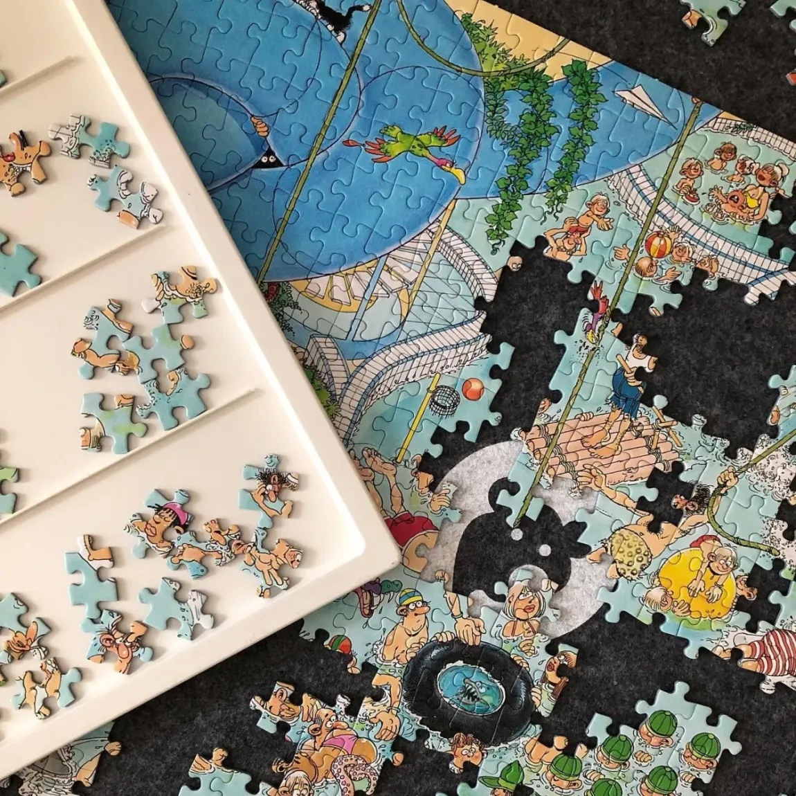 ⏰Last Day Sale $99⏰ Rotating Puzzle Board with Drawers and Cover,Tilt&Lazy Susan - Image 12